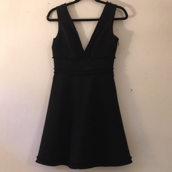 Cinq A Sept Aurora Fringe V-Neck Fit & Flare Dress - Picture 3 of 8